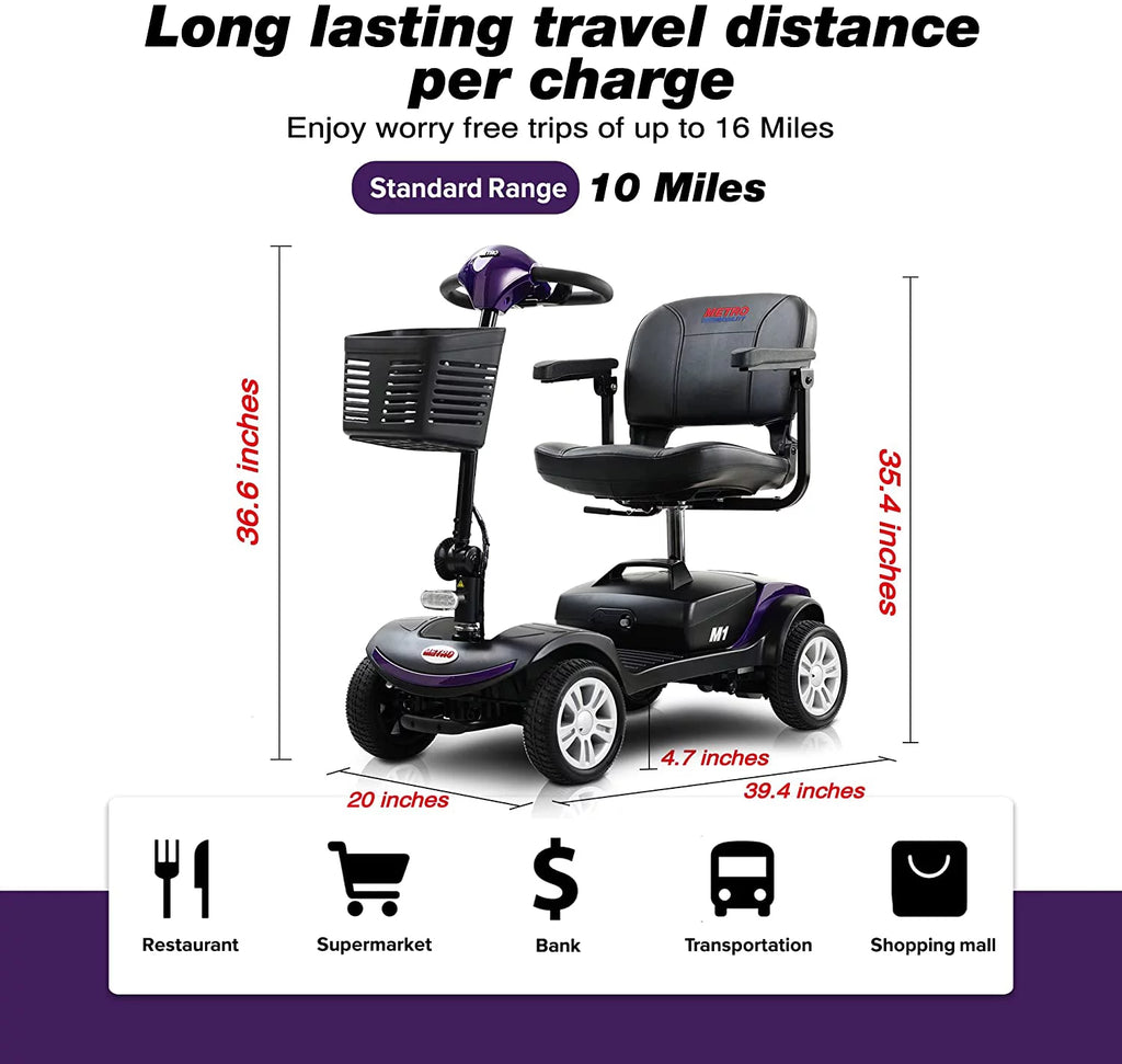 Folding 4 Wheel Scooter Purple U191801