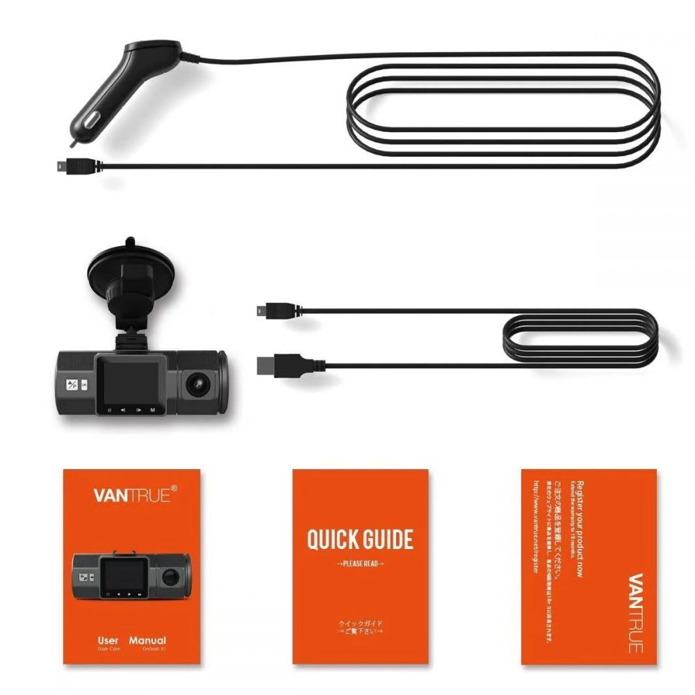 Dual Dash Cam 1080p FHD Front and Back Wide Angle M53829