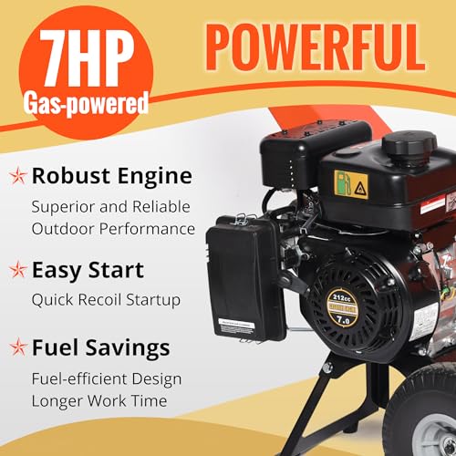 7HP Gas Powered Wood Chipper Shredder Mulcher L8349