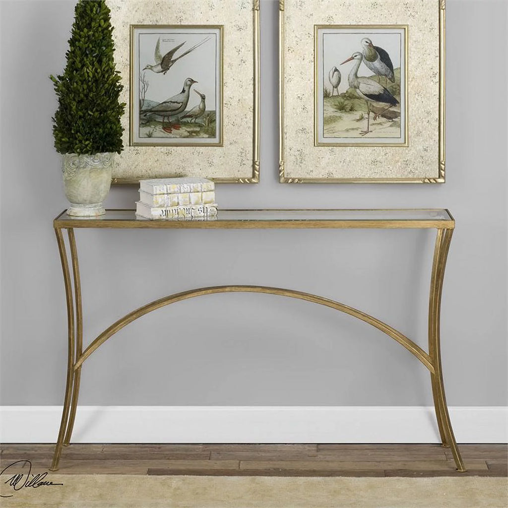 Contemporary Glass Top Console Table W5782