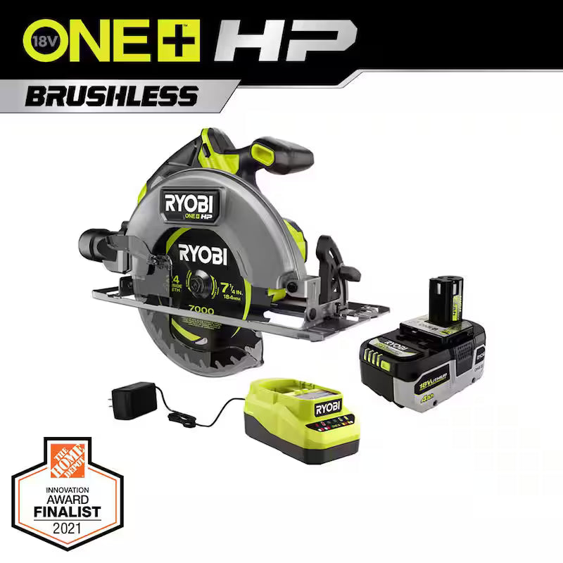 18V Brushless Cordless 7-1/4 in. Circular Saw Kit with Battery and Charger E75654