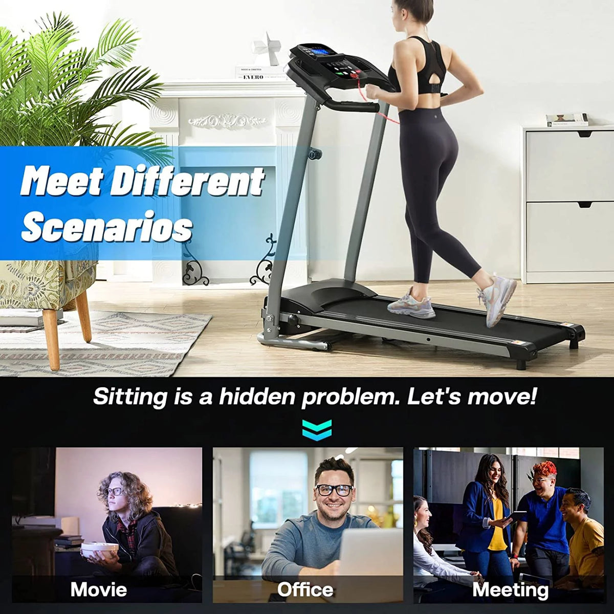 Folding Incline Treadmill with 12 Preset Programs R6545