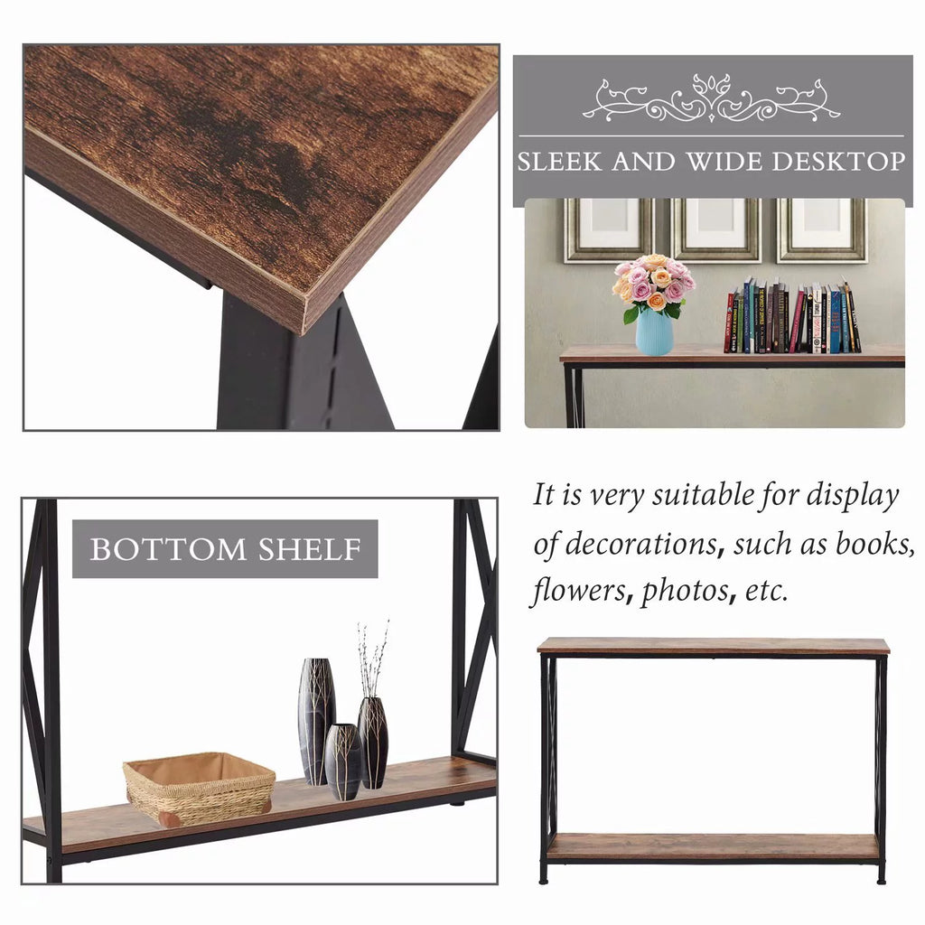 Wooden Hallway Console Table Rustic Brown K28517