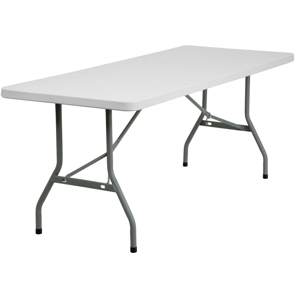 6-Foot Granite White Plastic Folding Table S481866