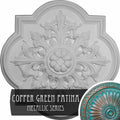 Hand-Painted Copper Green Patina Ceiling Medallion O535855