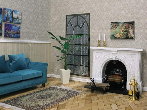 Dollhouse Fireplace and Accessories 1/12 Scale 4pcs N1188