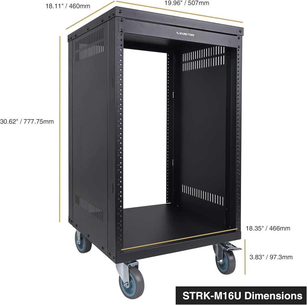 16U Steel Rack with Locking Casters V262922