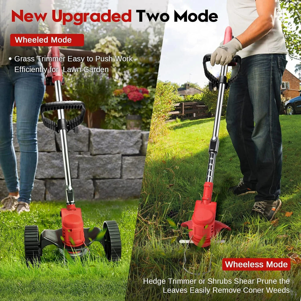 Cordless Electric Weed Trimmer Edger Mower 3-in-1 Cutting Tool Y86045