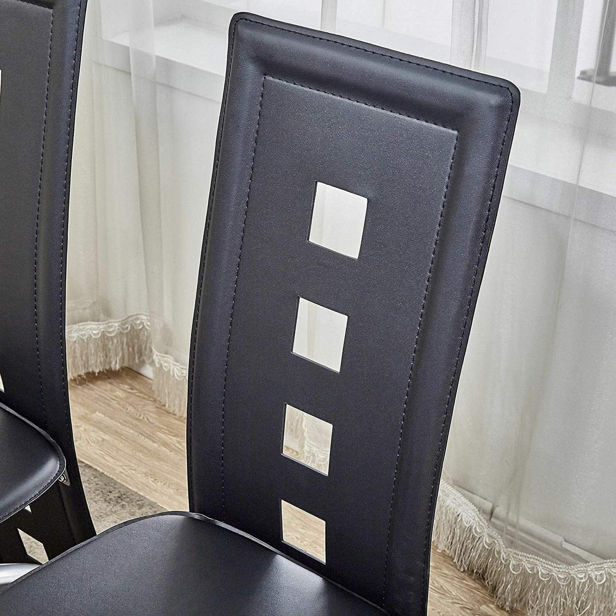 5 Piece Tempered Glass Dining Table Set with 4 Chairs Z2890