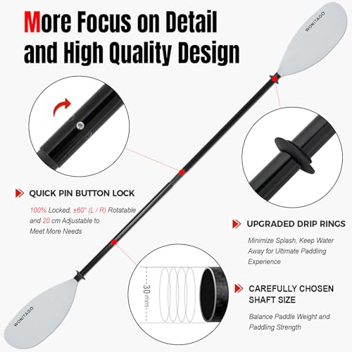 Adjustable Fiberglass Shaft Nylon Blade Kayak Paddle N436143
