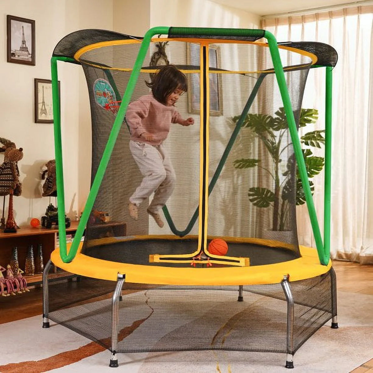 Small No-Gap Trampoline with Basketball Hoop O59769