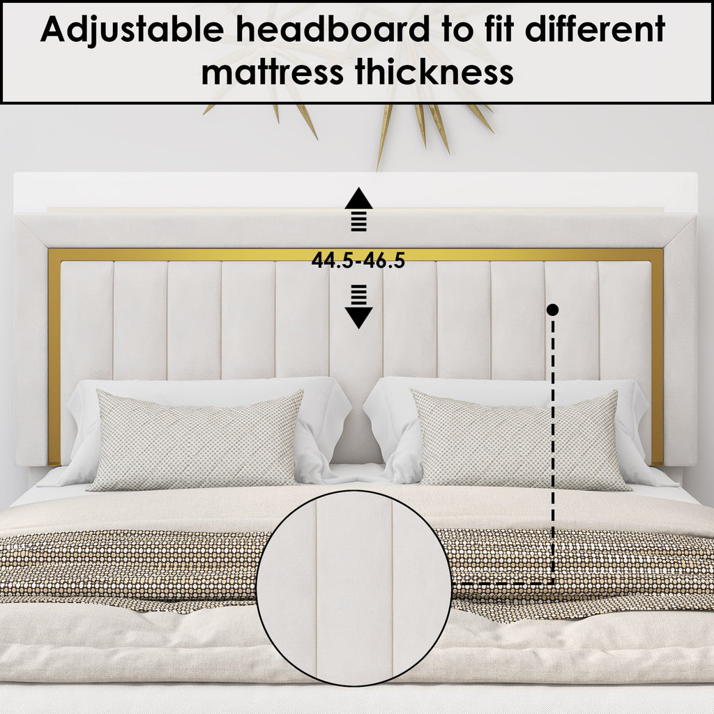 Queen Velvet Tufted Upholstered Platform Bed Frame X382