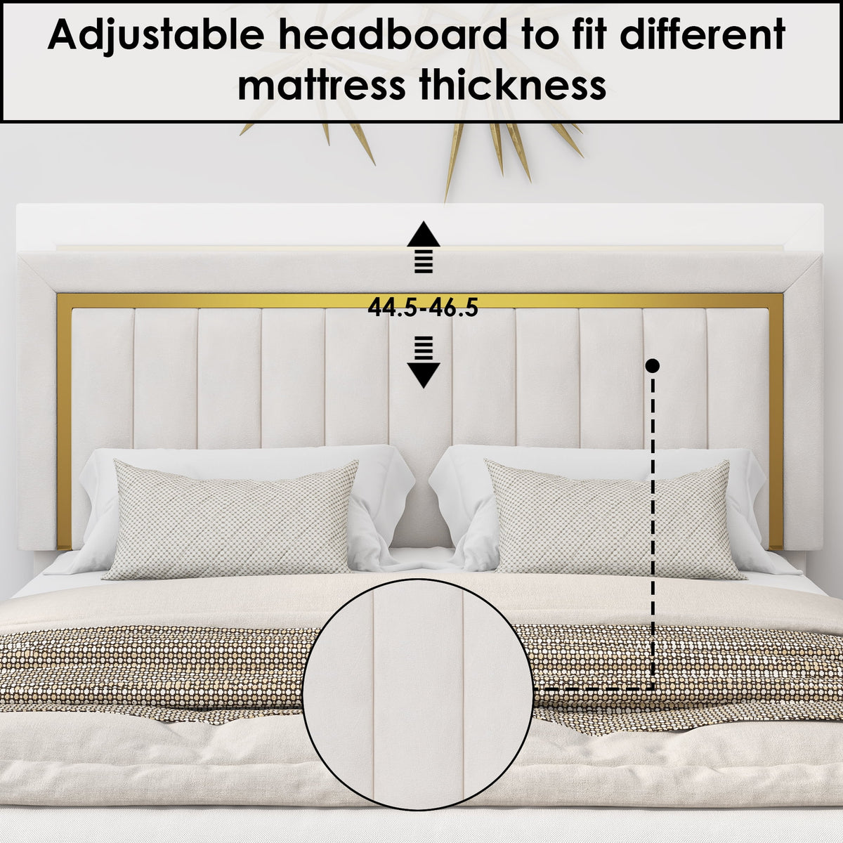 Queen Velvet Tufted Upholstered Platform Bed Frame X382