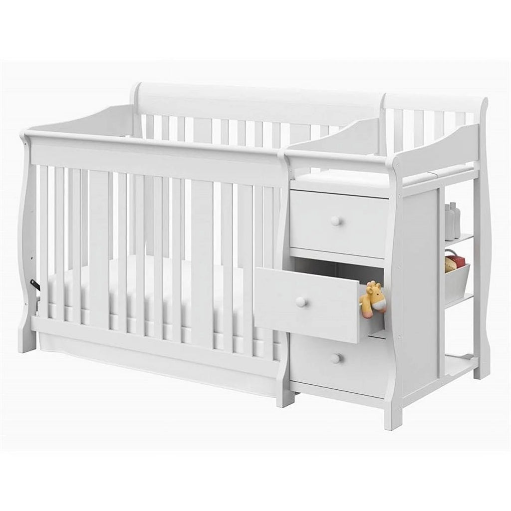 4-in-1 Convertible Crib and Changing Table Set in White Y8286