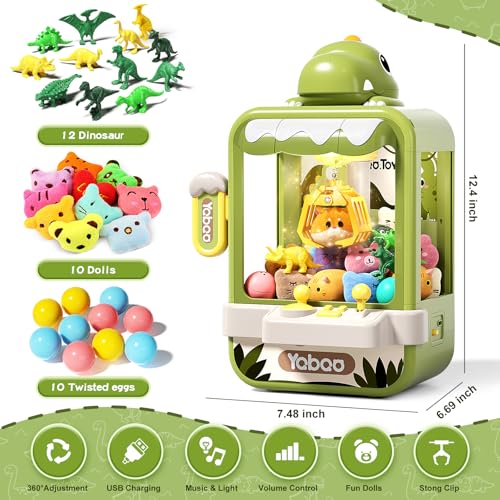 Electronic Arcade Game Machine with Music, Includes 10 Plush Toys & 12 Dinosaur Accessories Y11263