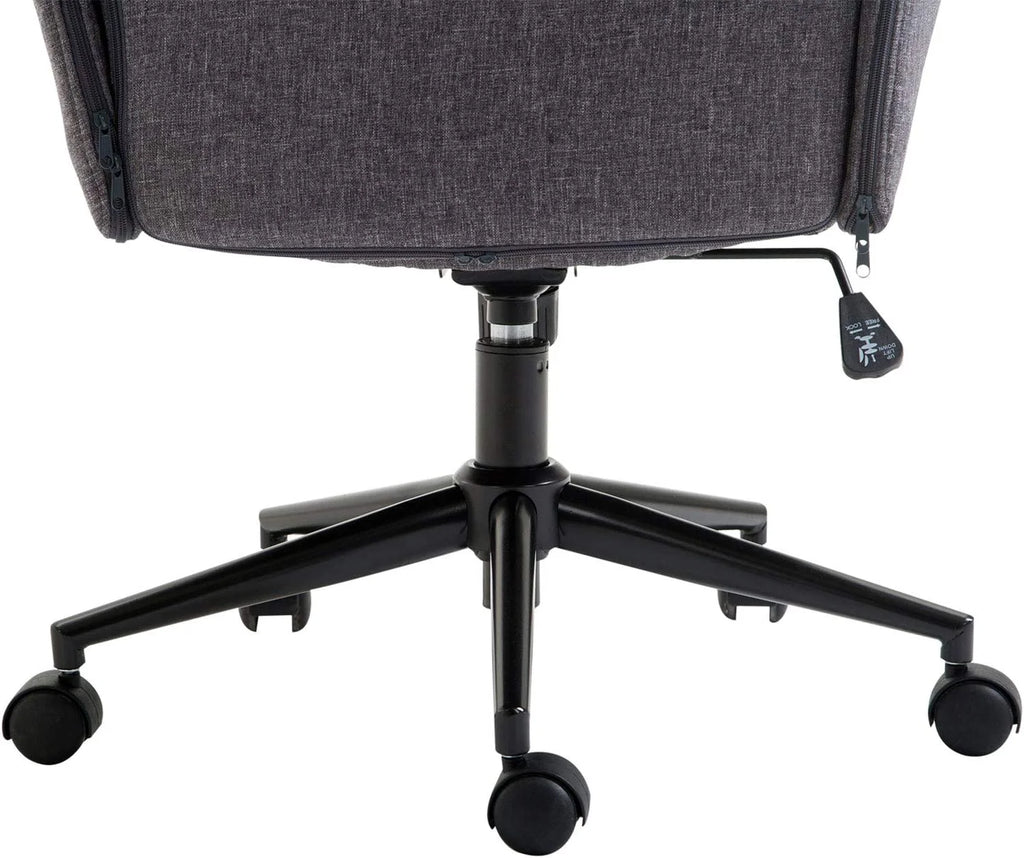 Dark Gray Tufted Linen Home Office Chair B306