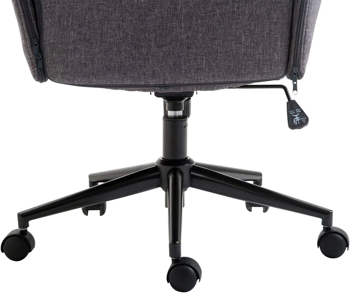 Dark Gray Tufted Linen Home Office Chair B306