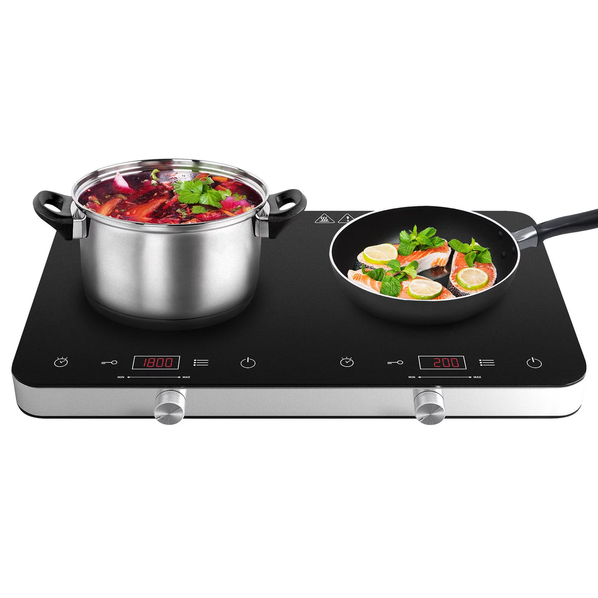 1800W Double Burner Electric Induction Cooktop J61576