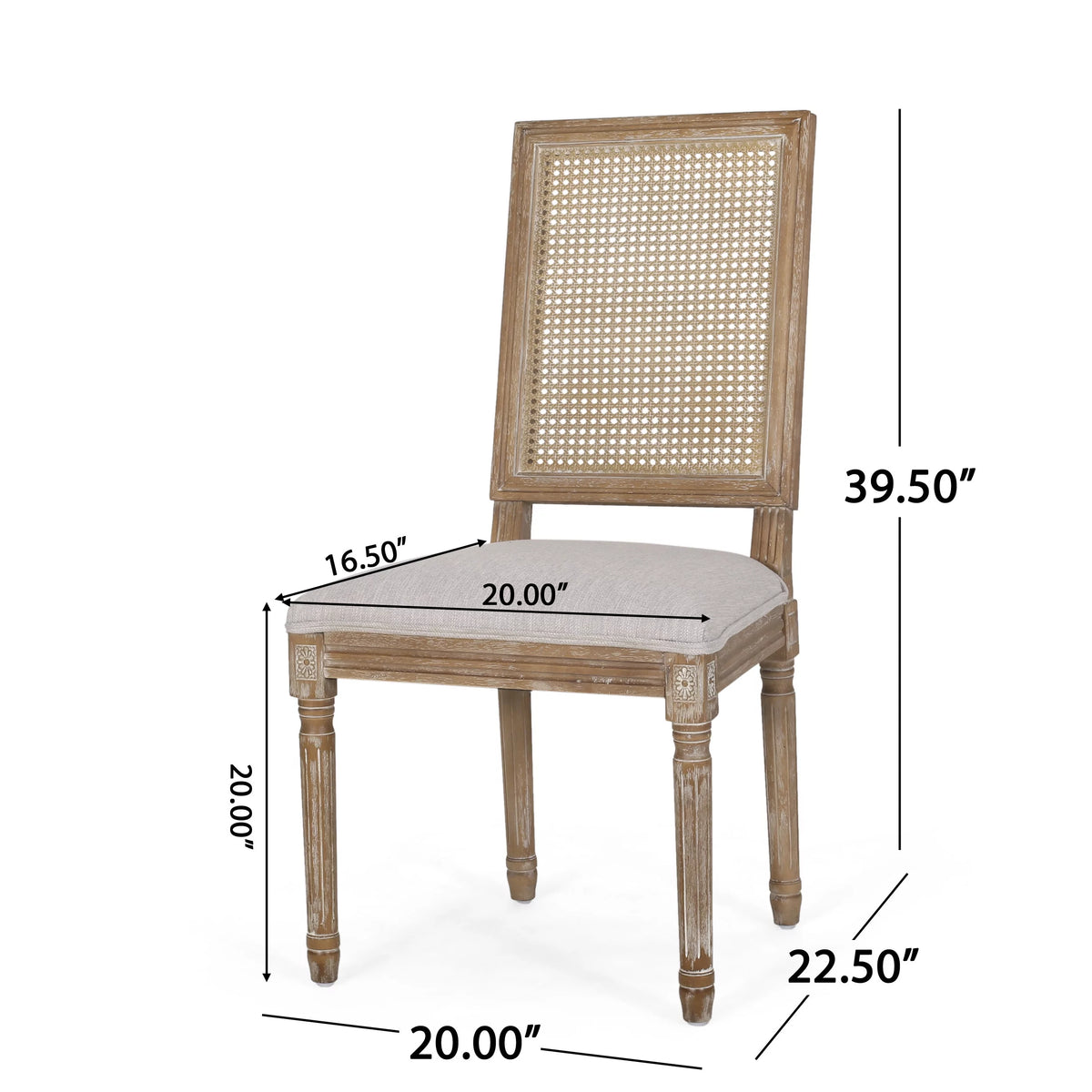 Light Gray Natural Wood Dining Chair Set of 2 Q740237