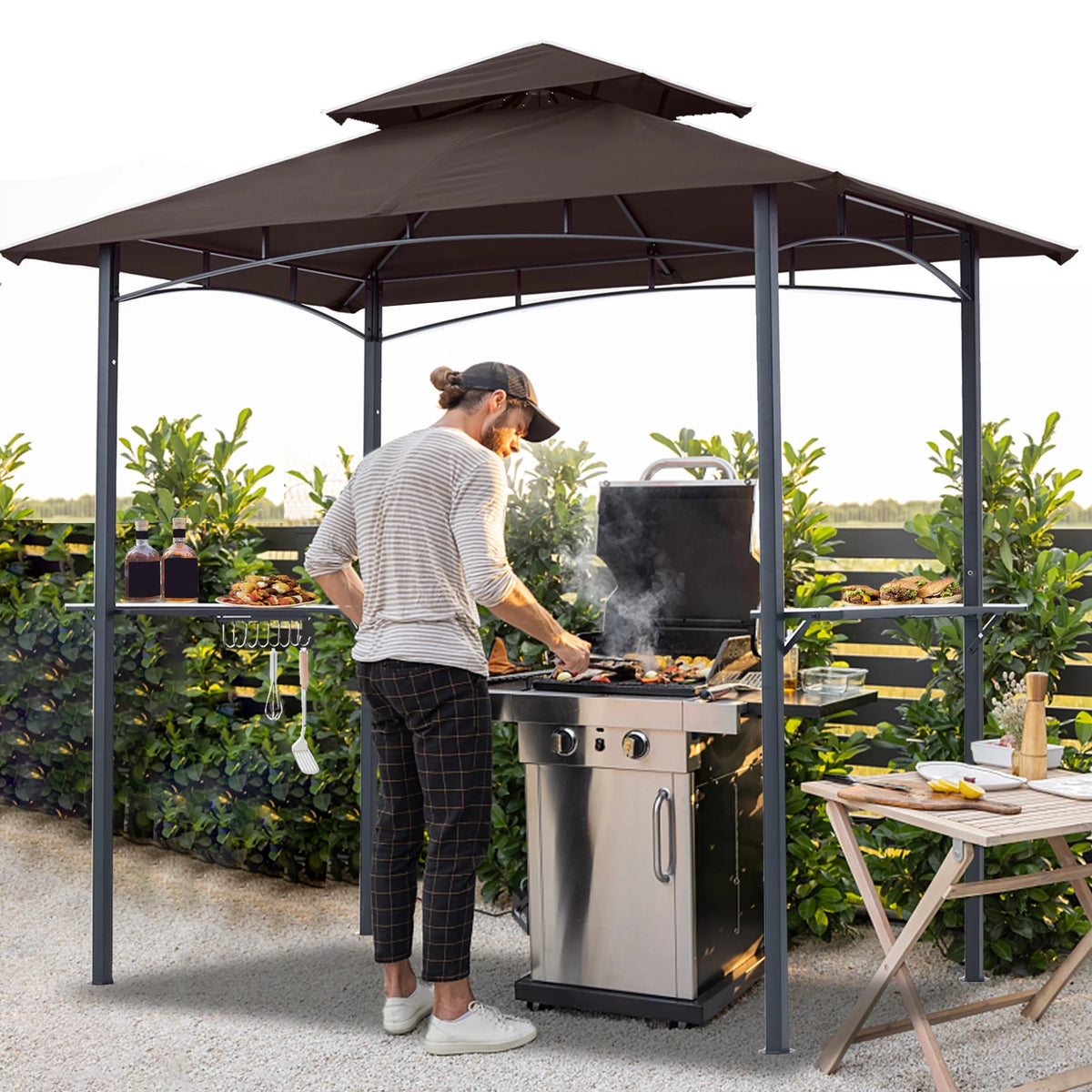 8'x 5' Grill Gazebo with LED Light P474042