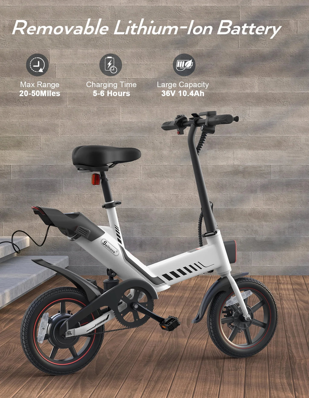 14'' Folding Electric Bike with Removable 36V Lithium-Ion Battery D4009