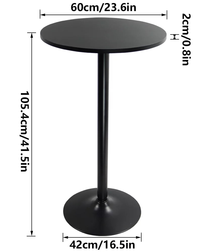 Black Round Bar Table 24 in Top 41.5 in H V65405