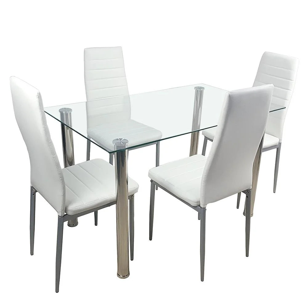 White 5 Piece Dining Table Set P380