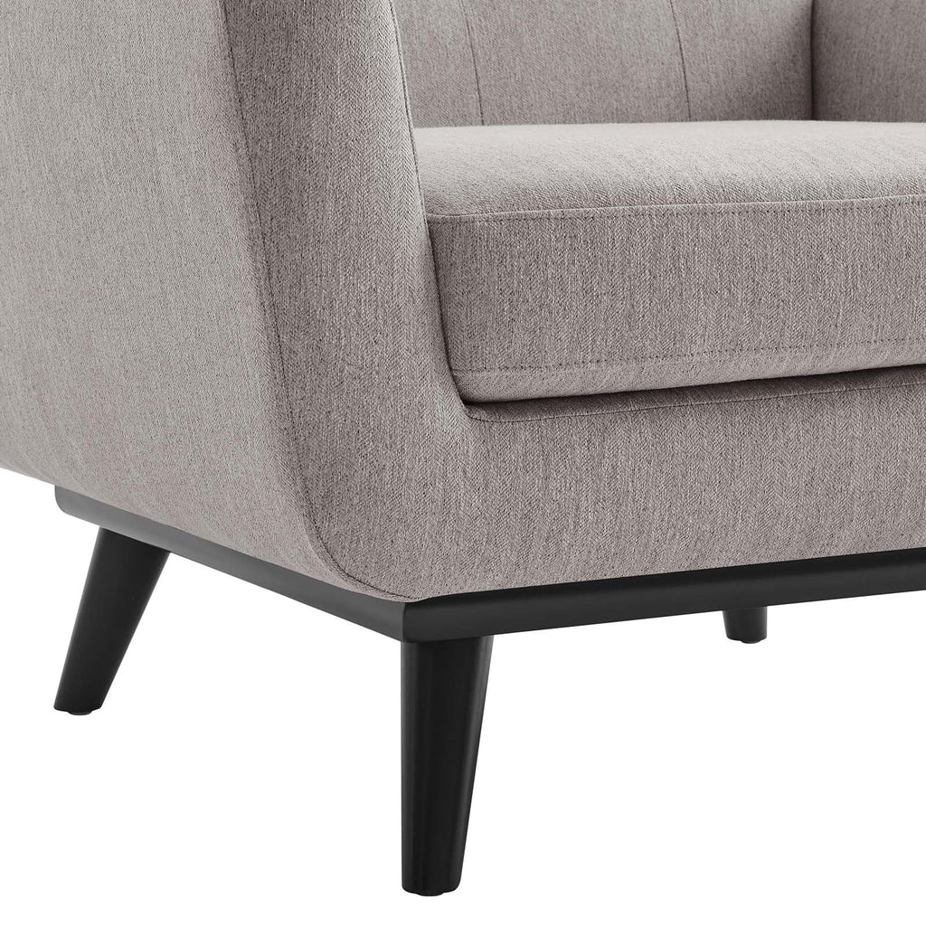 Light Gray Herringbone Fabric Armchair Q1558