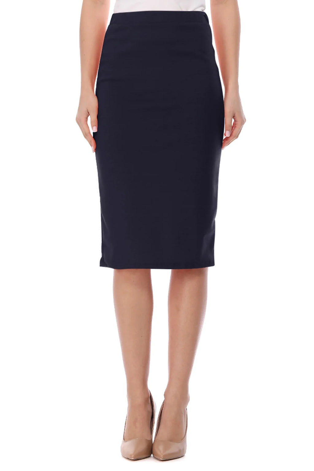 Women's High Waist Stretch Pull On Pencil Midi Skirt (Pack of 2) J96070
