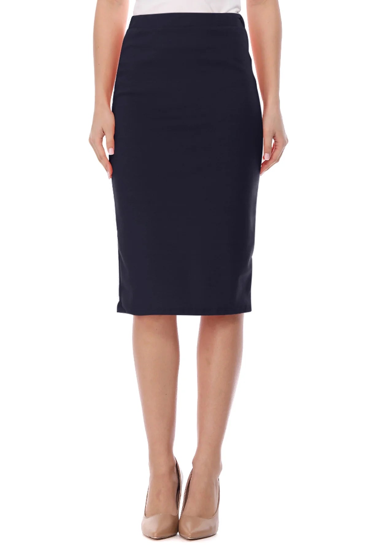 Women's High Waist Stretch Pull On Pencil Midi Skirt (Pack of 2) J96070
