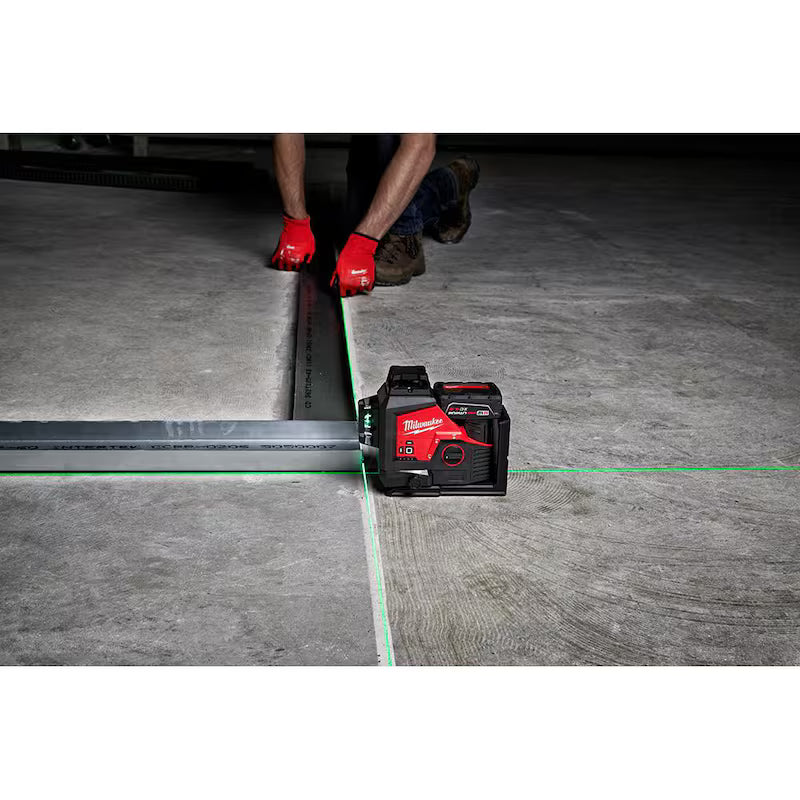 12-Volt Cordless Green 3-Plane Laser Level Kit X3427