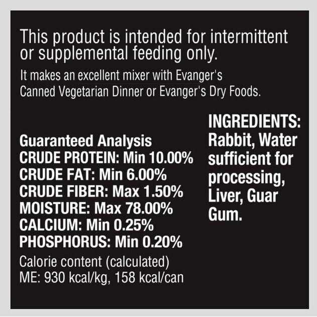 Grain Free Rabbit Canned Dog and Cat Food R20348