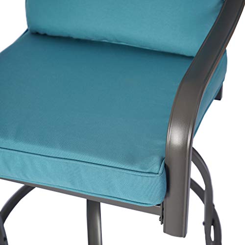 High Swivel Counter Height Patio Bar Stools (Aqua) Y775538