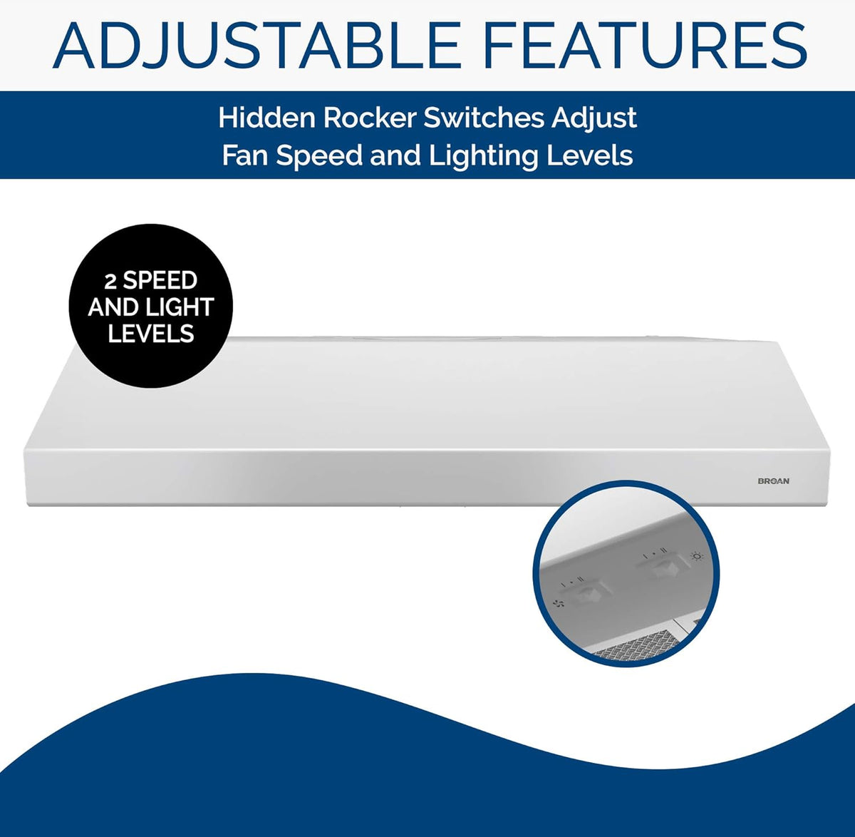 White 36-inch Under Cabinet Range Hood with Light R371226