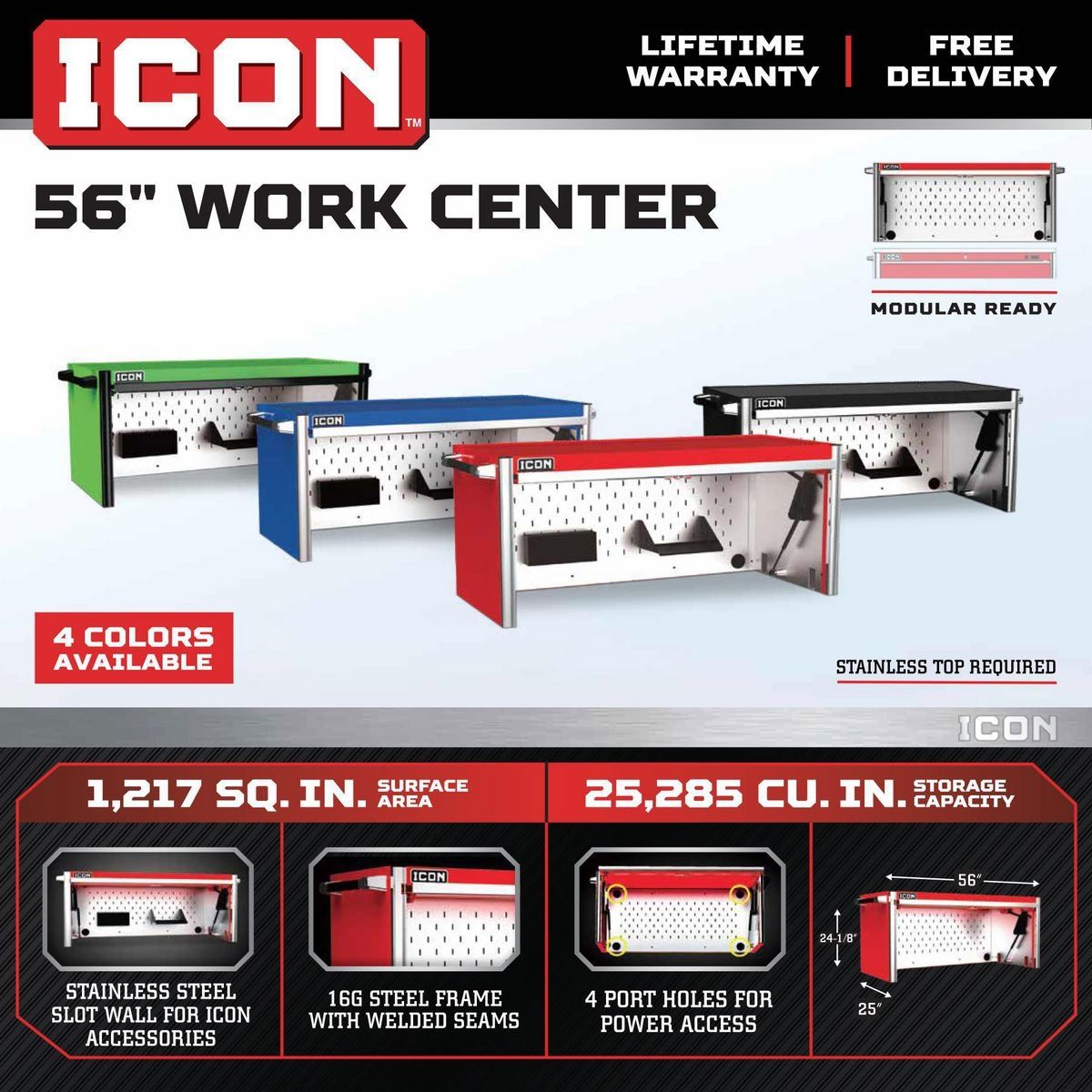 56 in. Work Center Hutch G727366