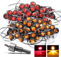 200 Pack 3/4 Inch Mini Round Amber Red LED Side Marker Indicator Lights 12V DC P6549