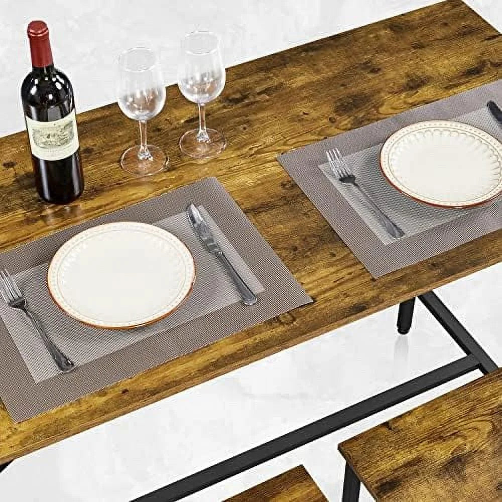 3 Piece Counter Height Dining Table with Stools Set of 2 D7393