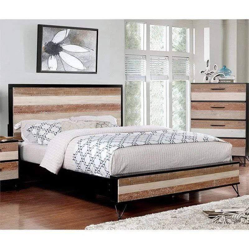 Queen Size Rustic Panel Bed J6068
