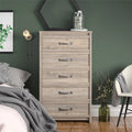 Rustic Ranch 5 Drawer Dresser, Ivory Oak K6243