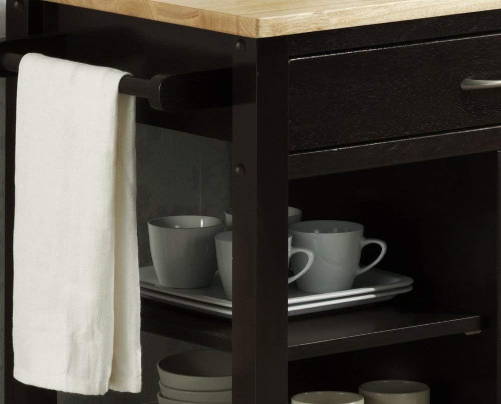 Black and Natural Kitchen Cart J175
