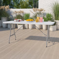 6-Foot Granite White Plastic Folding Table S481866