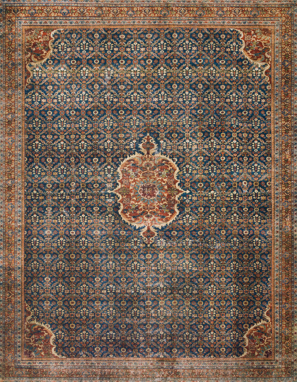 Cobalt Blue Spice Rug 2'6 x 9'6 I14218