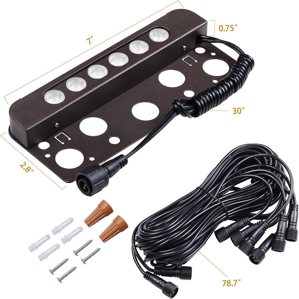 7 Inch 8-Pack 12V Low Voltage Hardscape Paver Light IP65 Waterproof 3W 2700K X322