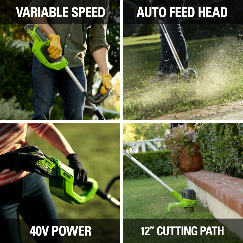 40V 12 String Trimmer with Battery & Charger G8318