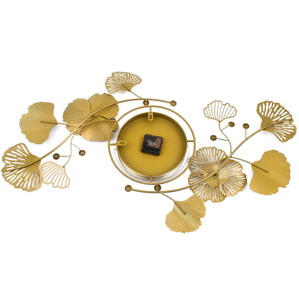 Ginkgo Leaf Wall Clock 90*45cm Mute Battery Operated J27781