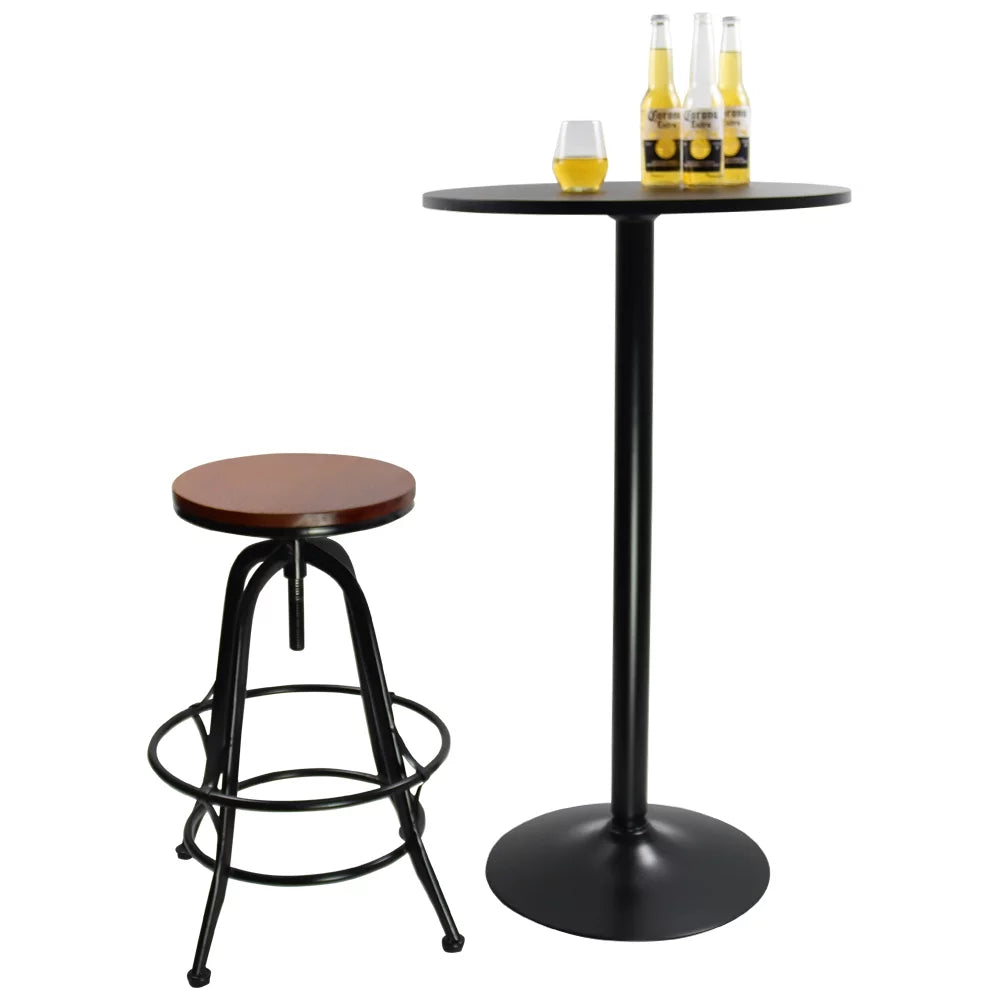 Black Round Bar Table 24 in Top 41.5 in H V65405