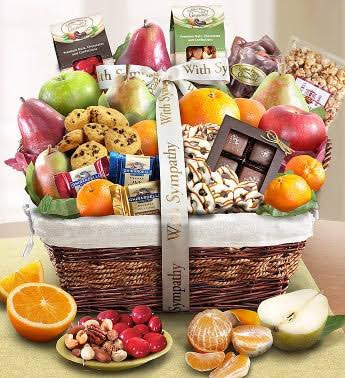 Sympathy Fruit & Sweets Gift Basket R44230