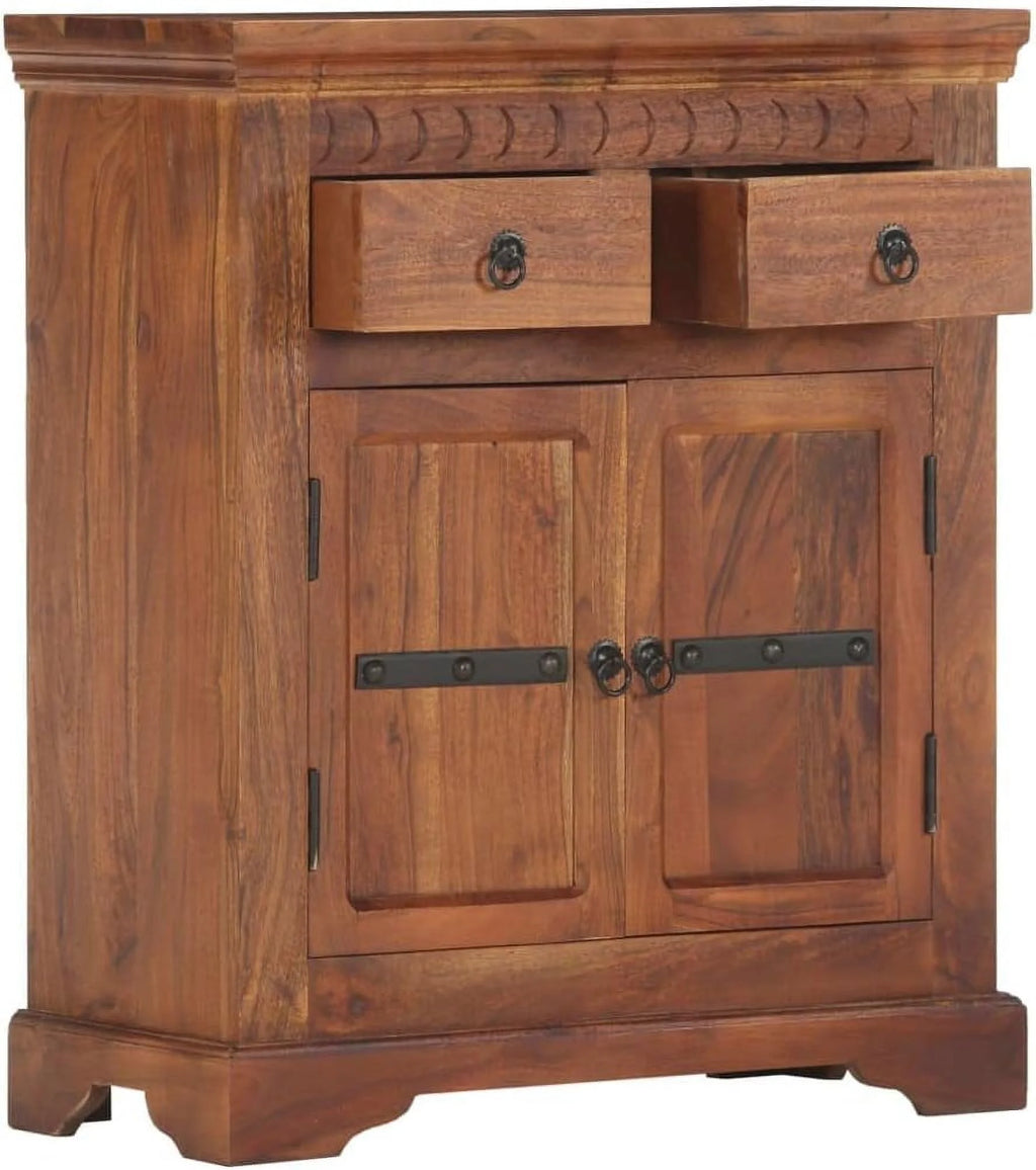 Solid Acacia Wood Sideboard Cabinet with 2 Drawers and 2 Doors U489