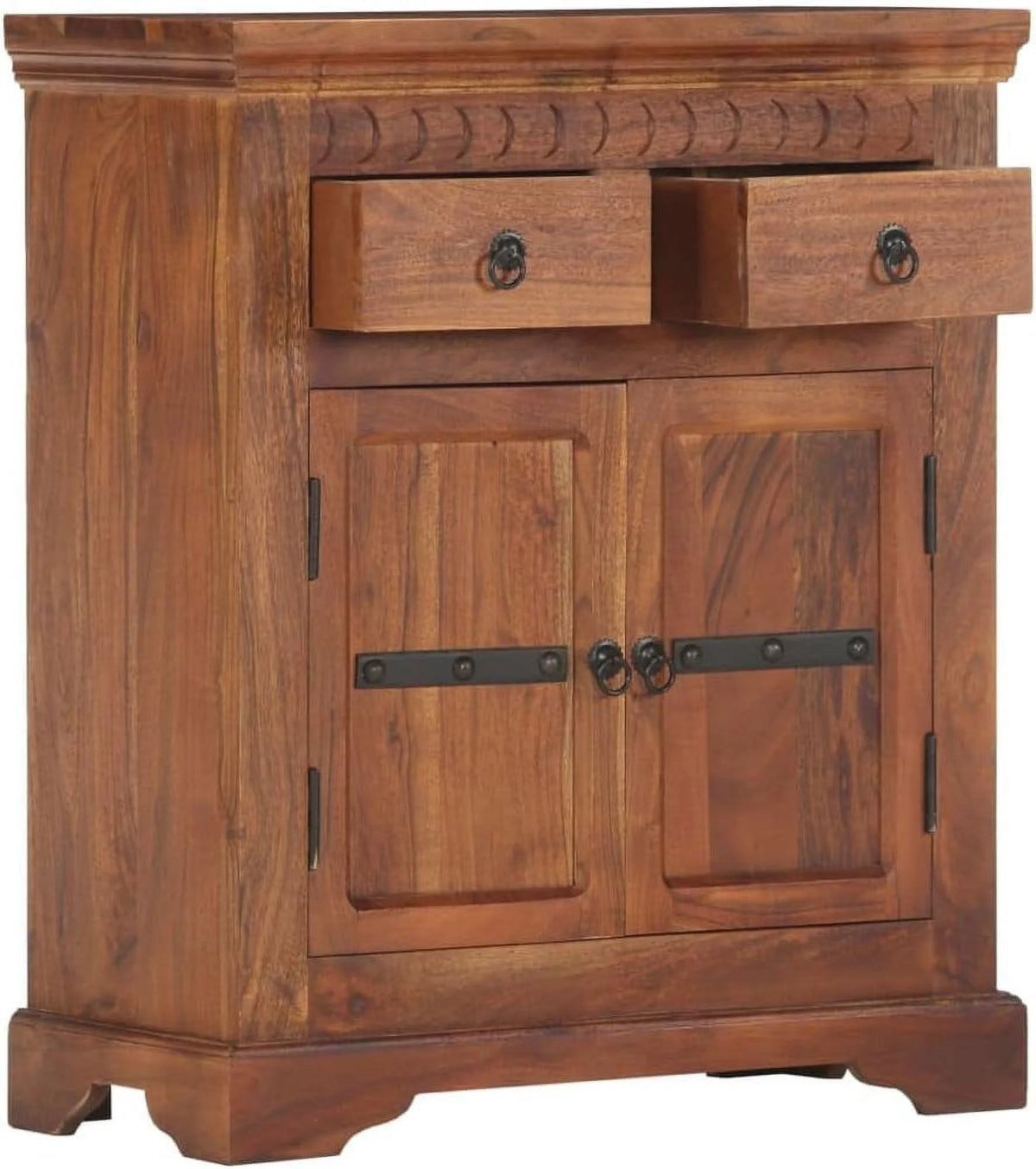 Solid Acacia Wood Sideboard Cabinet with 2 Drawers and 2 Doors U489
