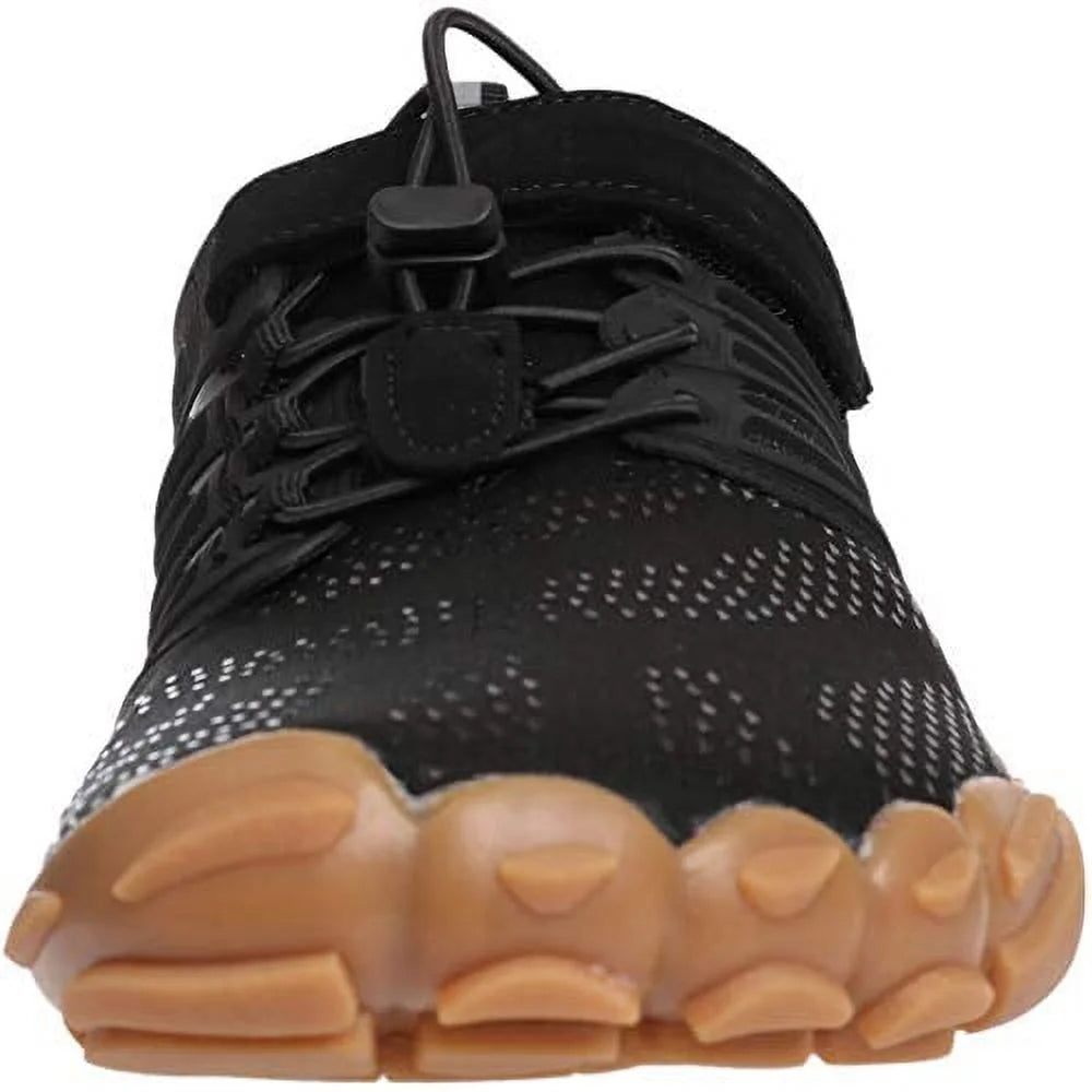 Black Wide Toe Box Minimalist Barefoot Trail Running Shoes P70508